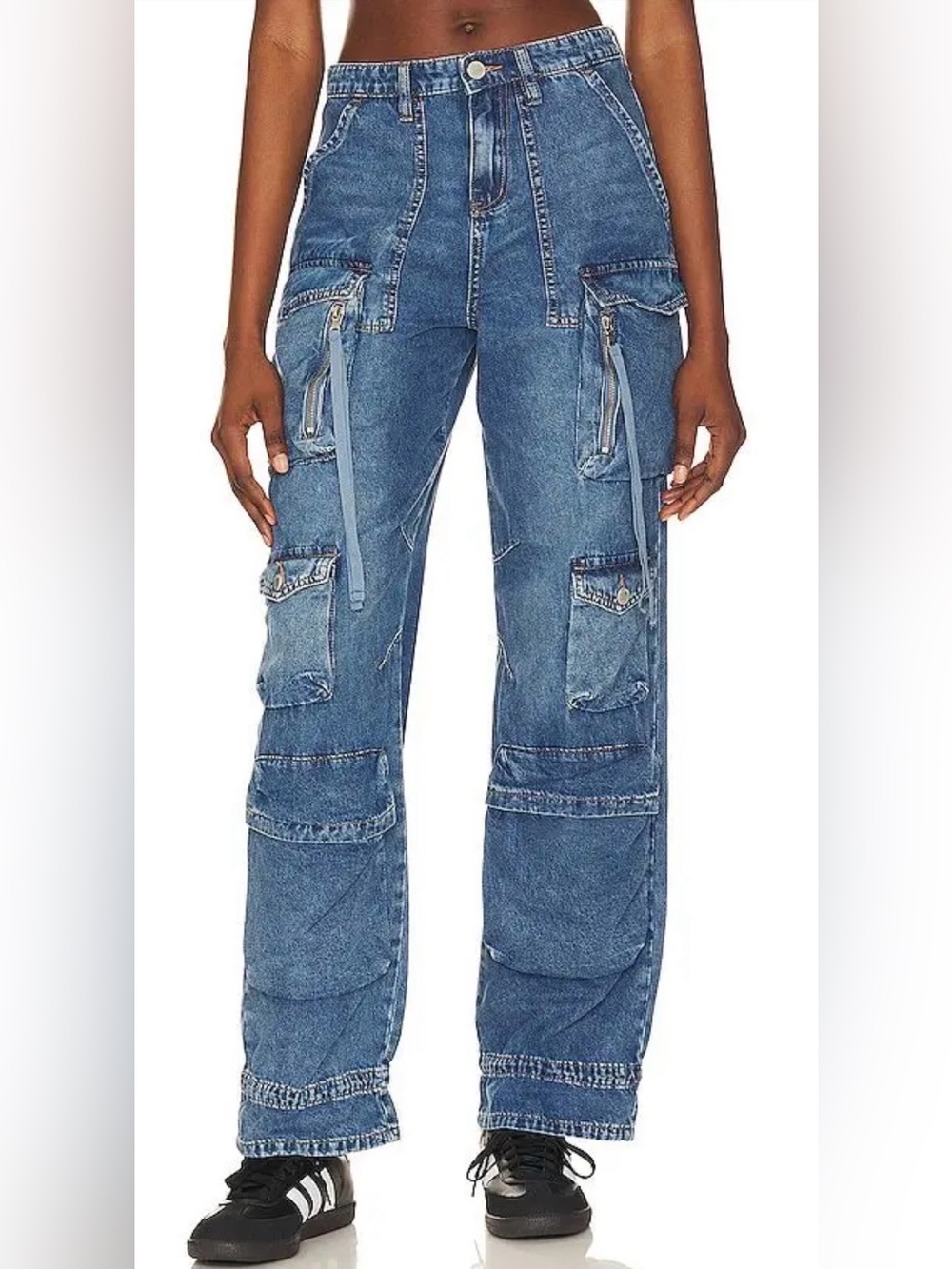 BlankNYC Blue Cargo Denim Jeans for Women Size:27